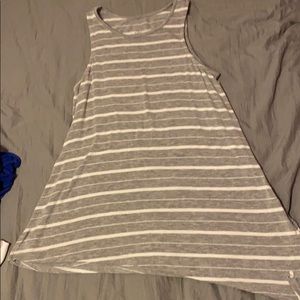 Grey and white tank top